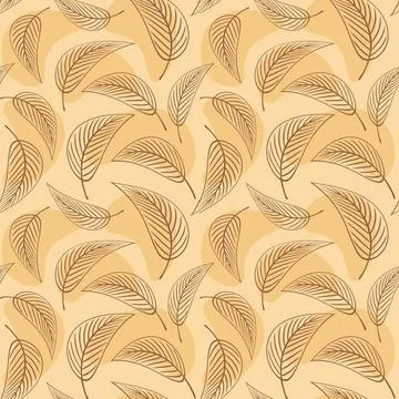 Foliage abstract background, seamless leaf pattern, elegant retro style Illustrazione stock