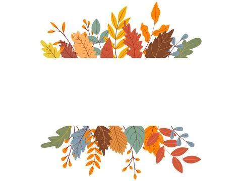 Foliage autumn border with space for text Stock Illustration