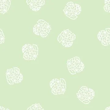 Foliage autumn line seamless pattern Stock Illustration