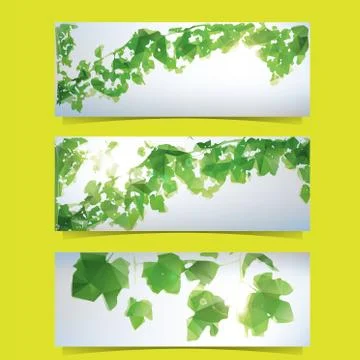 Foliage banner set Stock Illustration
