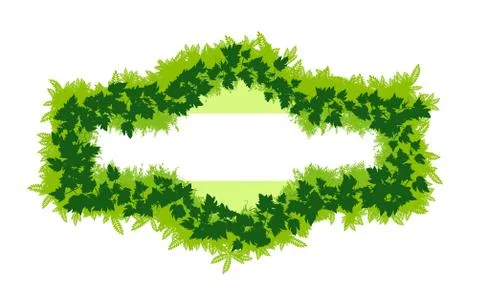 Foliage, frame, Branches, border, trees, Isolated, vector, background, illust Stock Illustration