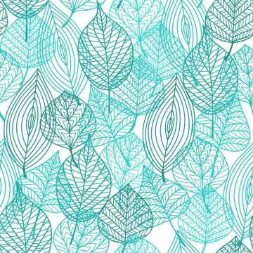 Foliage green leaves seamless pattern Stock Illustration