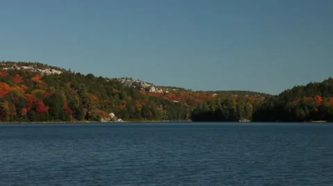 Foliage landscape with lake Stock Footage 12327547