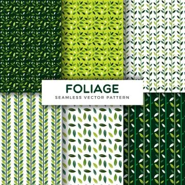 Foliage Leaf Seamless Vector Pattern Stock Illustration
