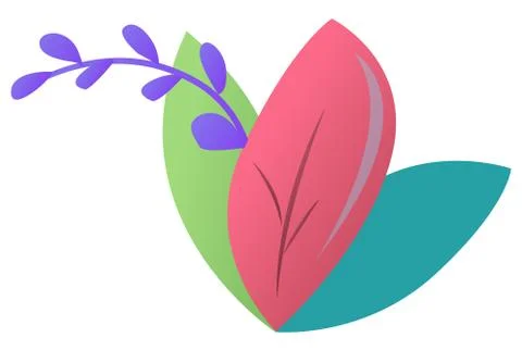 Foliage Leaf Spring Element Blooming Floral Vector Stock Illustration
