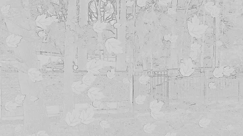 Foliage In Move With Effect Of Falling On Sketch Artwork Stock Footage 91357750