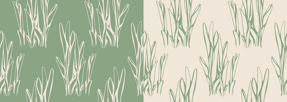 Foliage pattern of leaf plant for textile design. Floral art for wallpaper or 스톡 일러스트