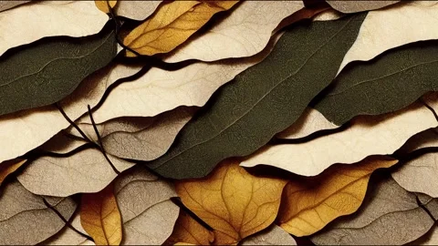 Foliage seamless animation, various leaves in blue, brown and Stock Footage 220147047