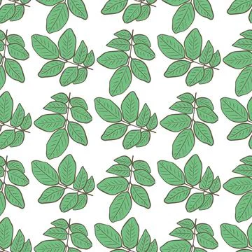 Foliage seamless botanical pattern Ilustración de archivo