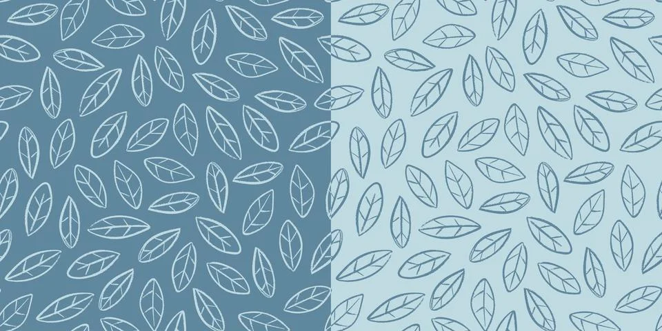 Foliage seamless pattern set vector graphics Illustrazione stock