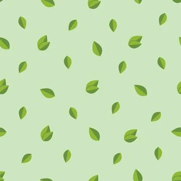 Foliage seamless pattern. Vector background with green leaves. 스톡 일러스트