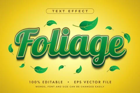 Foliage Text Effect Editable Eps Vector File Stock-Illustration