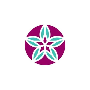 Foliate shapes around the star. Vector motif Stock Illustration