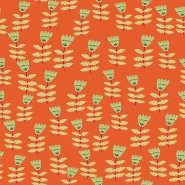 Folk art floral seamless pattern. Small flower wallpaper. Cute ditsy print. Stock Illustration