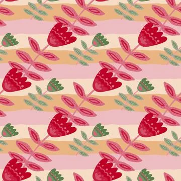 Folk art floral seamless pattern. Small flower wallpaper. Cute ditsy print. イラスト素材