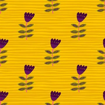 Folk art floral seamless pattern. Small flower wallpaper. Cute ditsy print. Stock Illustration