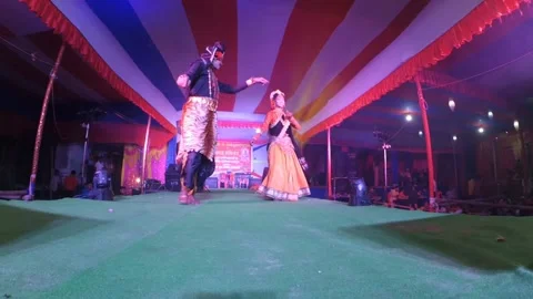 Folk Artists Dance Performing As Shiv Parvati On Indian Festival Stock-Footage 168752372