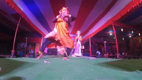 Folk Artists Dance Performing As Shiv Parvati On Indian Festival Stock-Footage 168815734