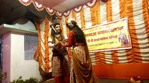 Folk Artists Dance Performing As Shiv Parvati On Indian Festival Stock-Footage 170101998