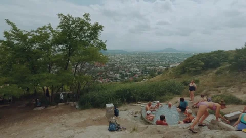Folk baths, folk baths in Pyatigorsk, healing springs 库存影片 330200342