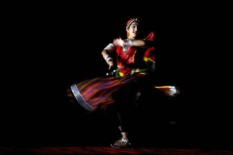 Folk dancer dancing, India MR 786O Copyright: xMohammedxSharif/DinodiaxPho... Foto stock