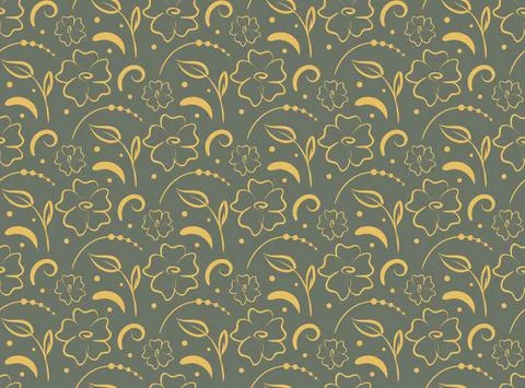 Folk decorative seamless pattern, Hand drawn nature simple elements in color of Stock Illustration