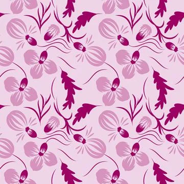 Folk floral abstract seamless pattern fantasy flowers Stock Illustration