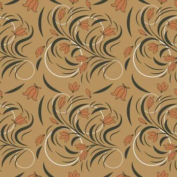 Folk floral pattern. Abstract flowers print. seamless pattern Stock Illustration