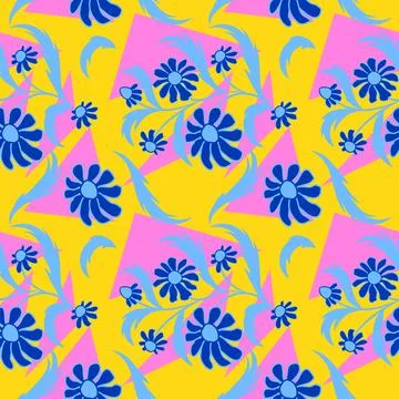 Folk floral pattern. Abstract flowers print. seamless pattern Stock Illustration