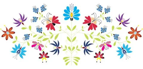 Folk floral pattern Stock Illustration