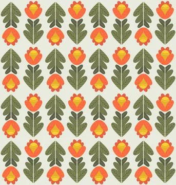 Folk flower pattern Stock Illustration