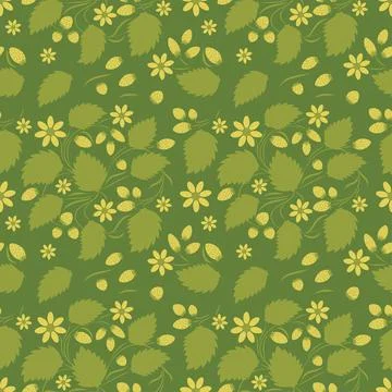 Folk flowers pattern Floral surface design Seamless pattern Stock Illustration
