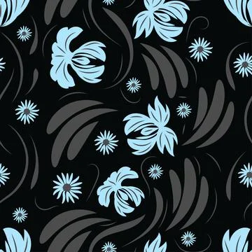 Folk flowers pattern Floral surface design Seamless pattern Stock Illustration