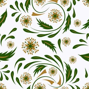 Folk flowers pattern Floral surface design Seamless pattern Stock Illustration