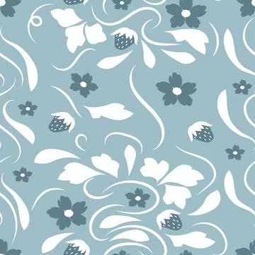 Folk flowers pattern Floral surface design Seamless pattern Stock Illustration