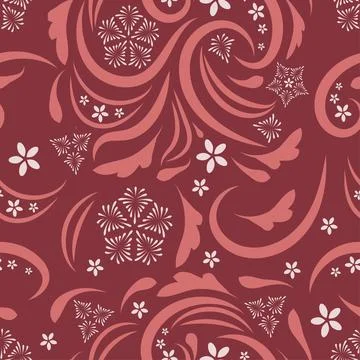 Folk flowers pattern Floral surface design Seamless pattern Stock Illustration