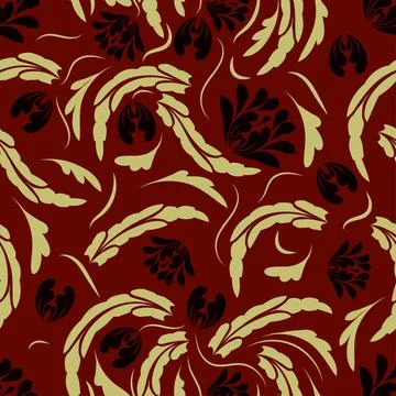 Folk flowers pattern Floral surface design Seamless pattern Stock Illustration