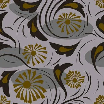 Folk flowers pattern Floral surface design Seamless pattern Stock Illustration