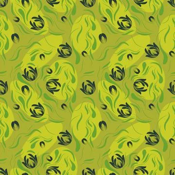 Folk flowers pattern Floral surface design Seamless pattern Stock Illustration
