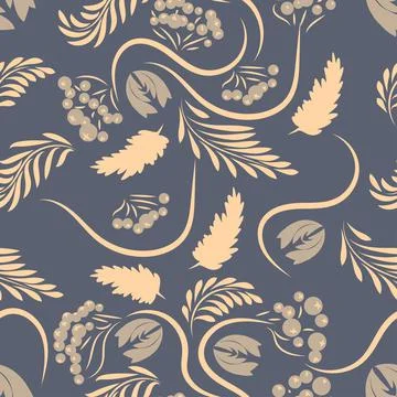 Folk flowers pattern Floral surface design Seamless pattern Stock Illustration