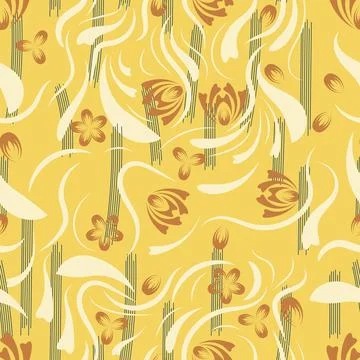 Folk flowers pattern Floral surface design Seamless pattern Stock Illustration
