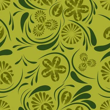 Folk flowers pattern Floral surface design Seamless pattern Stock Illustration