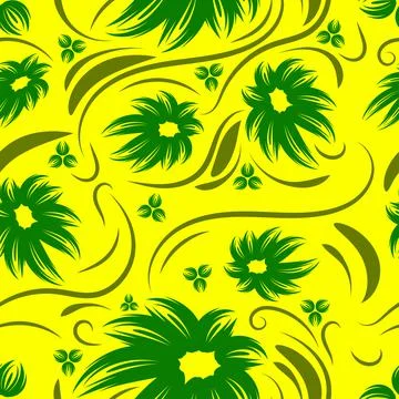 Folk flowers pattern Floral surface design Seamless pattern Stock Illustration