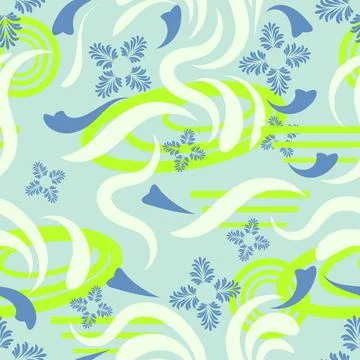 Folk flowers pattern Floral surface design Seamless pattern Stock Illustration