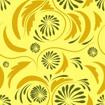 Folk flowers pattern Floral surface design Seamless pattern Stock Illustration