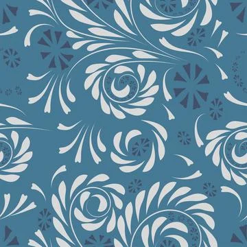 Folk flowers pattern Floral surface design Seamless pattern Stock Illustration