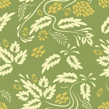 Folk flowers pattern Floral surface design Seamless pattern Stock Illustration