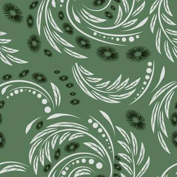 Folk flowers pattern Floral surface design Seamless pattern Stock Illustration