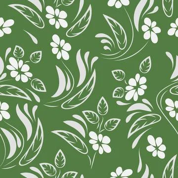 Folk flowers pattern Floral surface design Seamless pattern Stock Illustration