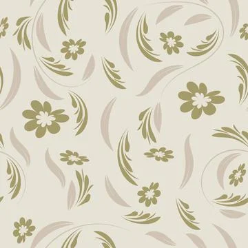 Folk flowers pattern Floral surface design Seamless pattern Stock Illustration